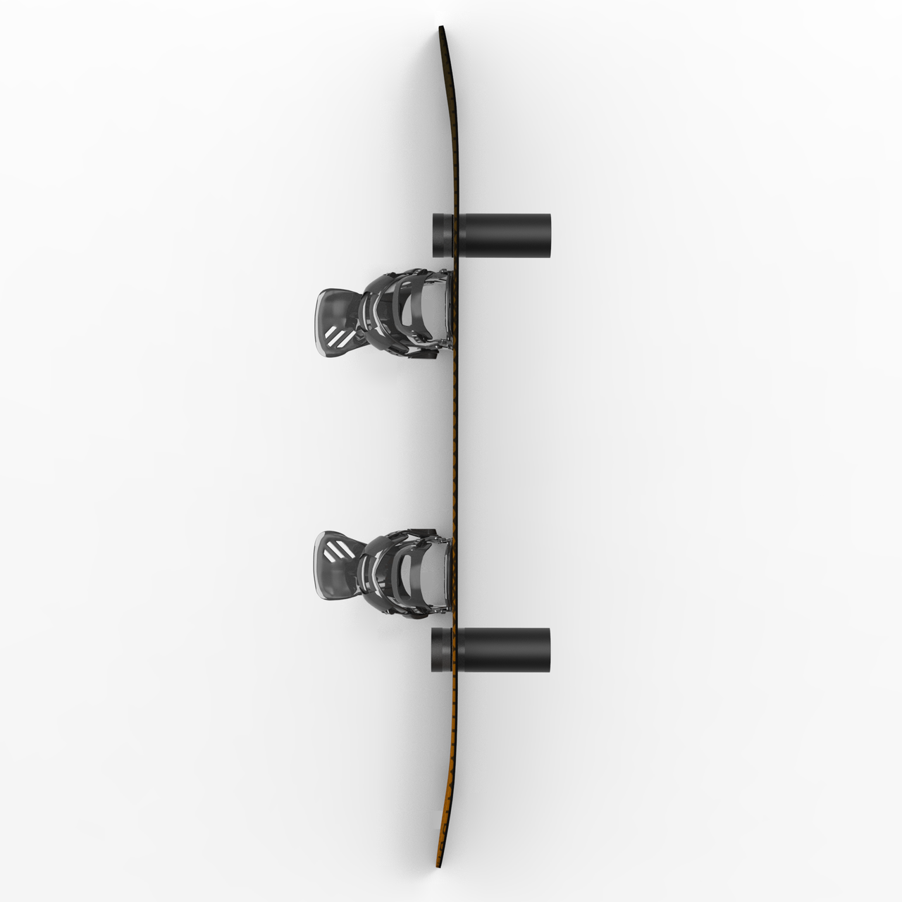 AXIS snowboard display mounted on a wall at home