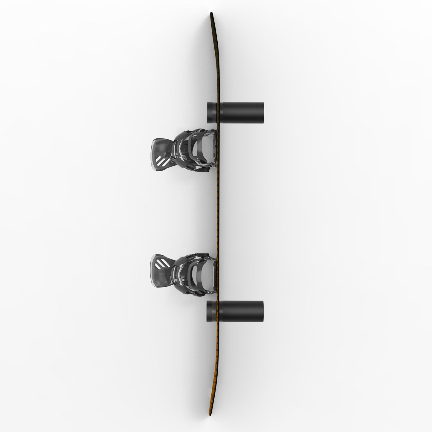 AXIS snowboard display mounted on a wall at home