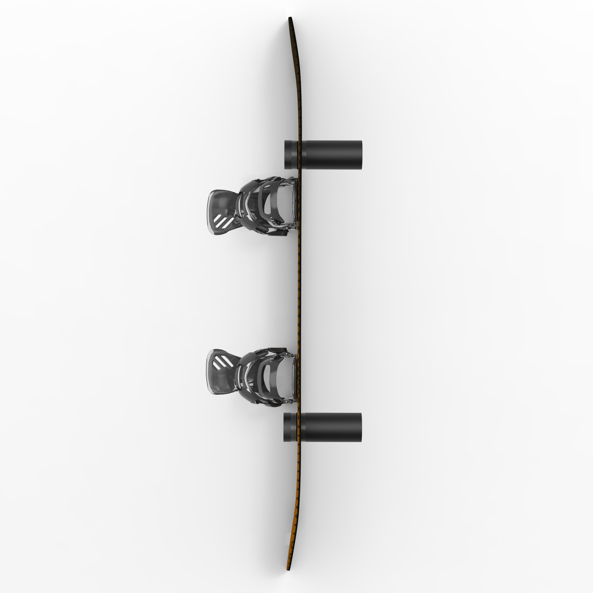 AXIS snowboard display mounted on a wall at home