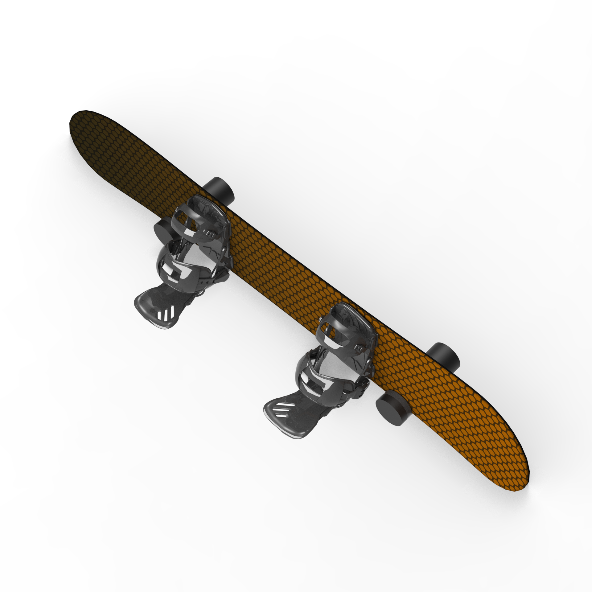 Two snowboards displayed with AXIS wall mounts